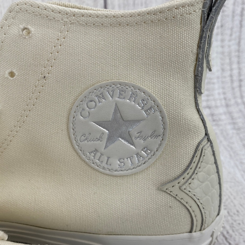 Converse Chuck Taylor All Star Unisex 7M/9W Egret White Heart Croc Western - Picture 5 of 15
